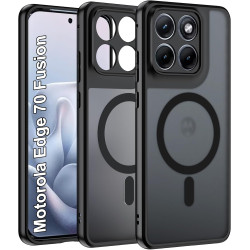 Effcotuo Magnétique Coque pour Motorola Moto Edge 70 Fusion Case avec MagSafe, Anti-Chute Silicone Souple + Acrylique Givré Coqu