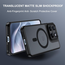 Effcotuo Magnétique Coque pour Motorola Moto Edge 70 Fusion Case avec MagSafe, Anti-Chute Silicone Souple + Acrylique Givré Coqu