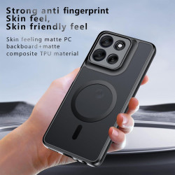 Effcotuo Magnétique Coque pour Motorola Moto G56 5G Case avec MagSafe, Anti-Chute Silicone Souple + Acrylique Givré Coque, Etui 