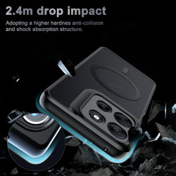 Effcotuo Magnétique Coque pour Motorola Moto G56 5G Case avec MagSafe, Anti-Chute Silicone Souple + Acrylique Givré Coque, Etui 