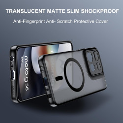 Effcotuo Magnétique Coque pour Motorola Moto G56 5G Case avec MagSafe, Anti-Chute Silicone Souple + Acrylique Givré Coque, Etui 