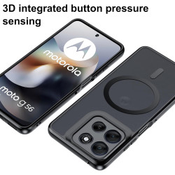 Effcotuo Magnétique Coque pour Motorola Moto G56 5G Case avec MagSafe, Anti-Chute Silicone Souple + Acrylique Givré Coque, Etui 
