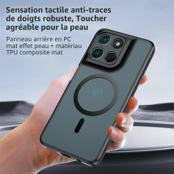 Effcotuo Magnétique Coque pour Motorola Moto G57 Power/G57 5G/G67 Power Case avec MagSafe avec Verre Trempé Protection écran Ant