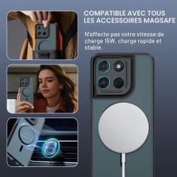 Effcotuo Magnétique Coque pour Motorola Moto G57 Power/G57 5G/G67 Power Case avec MagSafe avec Verre Trempé Protection écran Ant