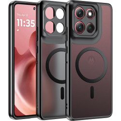 Effcotuo Magnétique Coque pour Motorola Moto G86 5G Case avec MagSafe, Anti-Chute Silicone Souple + Acrylique Givré Coque, Etui 