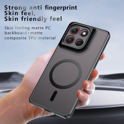 Effcotuo Magnétique Coque pour Motorola Moto G86 5G Case avec MagSafe, Anti-Chute Silicone Souple + Acrylique Givré Coque, Etui 