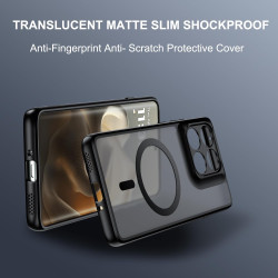 Effcotuo Magnétique Coque pour Motorola Moto Edge 60 Pro Case avec MagSafe, Anti-Chute Silicone Souple + Acrylique Givré Coque, 