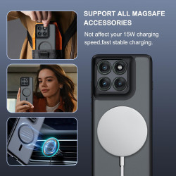 Effcotuo Magnétique Coque pour Motorola Moto Edge 60 Pro Case avec MagSafe, Anti-Chute Silicone Souple + Acrylique Givré Coque, 