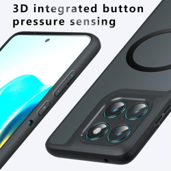 Effcotuo Magnétique Coque pour Motorola Moto Edge 60 Pro Case avec MagSafe, Anti-Chute Silicone Souple + Acrylique Givré Coque, 