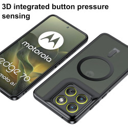 Effcotuo Magnétique Coque pour Motorola Moto Edge 70 Case avec MagSafe avec Verre Trempé Protection écran Anti-Chute Silicone So
