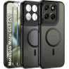 Effcotuo Magnétique Coque pour Motorola Moto G67/G77 5G Case avec MagSafe avec Verre Trempé Protection écran Anti-Chute Silicone