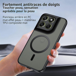 Effcotuo Magnétique Coque pour Motorola Moto G67/G77 5G Case avec MagSafe avec Verre Trempé Protection écran Anti-Chute Silicone
