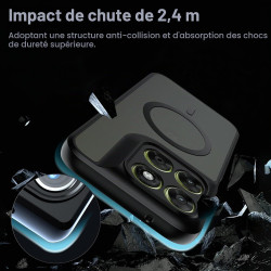 Effcotuo Magnétique Coque pour Motorola Moto G67/G77 5G Case avec MagSafe avec Verre Trempé Protection écran Anti-Chute Silicone
