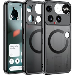 Effcotuo Magnétique Coque pour Nothing Phone 3 Case avec MagSafe, Anti-Chute Silicone Souple + Acrylique Givré Coque, Etui Trans