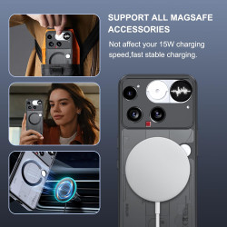 Effcotuo Magnétique Coque pour Nothing Phone 3 Case avec MagSafe, Anti-Chute Silicone Souple + Acrylique Givré Coque, Etui Trans