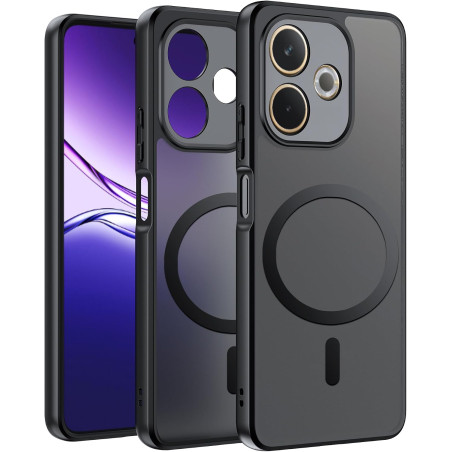 Effcotuo Magnétique Coque pour Oppo A5 Pro 4G/5G Case avec MagSafe, Anti-Chute Silicone Souple + Acrylique Givré Coque, Etui Tra
