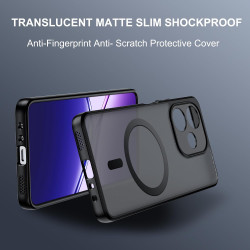 Effcotuo Magnétique Coque pour Oppo A5 Pro 4G/5G Case avec MagSafe, Anti-Chute Silicone Souple + Acrylique Givré Coque, Etui Tra