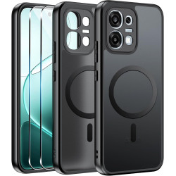 Effcotuo Magnétique Coque pour Oppo A6 Pro 5G /4G Case avec MagSafe avec Verre Trempé Protection écran Anti-Chute Silicone Soupl