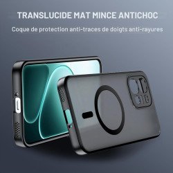 Effcotuo Magnétique Coque pour Oppo A6 Pro 5G /4G Case avec MagSafe avec Verre Trempé Protection écran Anti-Chute Silicone Soupl