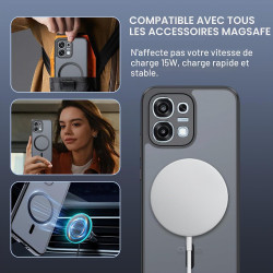 Effcotuo Magnétique Coque pour Oppo A6 Pro 5G /4G Case avec MagSafe avec Verre Trempé Protection écran Anti-Chute Silicone Soupl