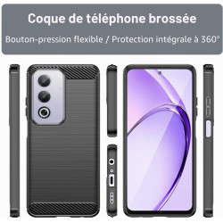 Effcotuo Coque pour Oppo A80 5G Cover, Etui Souple Flexible en Premium TPU, Antichoc, Anti-dérapante pour Oppo A80 5G-Noir