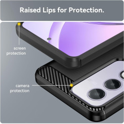 Effcotuo Coque pour Oppo A80 5G Cover, Etui Souple Flexible en Premium TPU, Antichoc, Anti-dérapante pour Oppo A80 5G-Noir