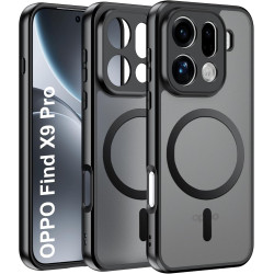 Effcotuo Magnétique Coque pour Oppo Find X9 Pro Case avec MagSafe Protection Anti-Chute Silicone Souple + PC Givré Coque, Etui T