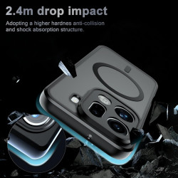 Effcotuo Magnétique Coque pour Oppo Find X9 Pro Case avec MagSafe Protection Anti-Chute Silicone Souple + PC Givré Coque, Etui T