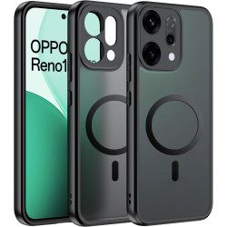 Effcotuo Magnétique Coque pour Oppo Reno 14 5G Case avec MagSafe, Anti-Chute Silicone Souple + Acrylique Givré Coque, Etui Trans