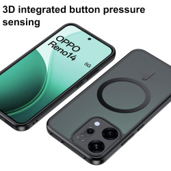 Effcotuo Magnétique Coque pour Oppo Reno 14 5G Case avec MagSafe, Anti-Chute Silicone Souple + Acrylique Givré Coque, Etui Trans