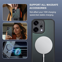 Effcotuo Magnétique Coque pour Oppo Reno 14 5G Case avec MagSafe, Anti-Chute Silicone Souple + Acrylique Givré Coque, Etui Trans