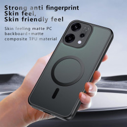Effcotuo Magnétique Coque pour Oppo Reno 14 5G Case avec MagSafe, Anti-Chute Silicone Souple + Acrylique Givré Coque, Etui Trans