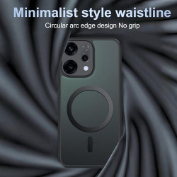 Effcotuo Magnétique Coque pour Oppo Reno 14 5G Case avec MagSafe, Anti-Chute Silicone Souple + Acrylique Givré Coque, Etui Trans