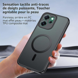 Effcotuo Magnétique Coque pour Oppo Reno 14 FS/14FS/14 F/14F 4G/5G Case avec MagSafe, Anti-Chute Silicone Souple + Acrylique Giv