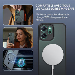 Effcotuo Magnétique Coque pour Oppo Reno 14 FS/14FS/14 F/14F 4G/5G Case avec MagSafe, Anti-Chute Silicone Souple + Acrylique Giv