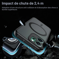 Effcotuo Magnétique Coque pour Oppo Reno 14 FS/14FS/14 F/14F 4G/5G Case avec MagSafe, Anti-Chute Silicone Souple + Acrylique Giv