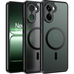 Effcotuo Magnétique Coque pour OnePlus Nord CE 5 /Nord CE5 5G Case avec MagSafe, Anti-Chute Silicone Souple + Acrylique Givré Co