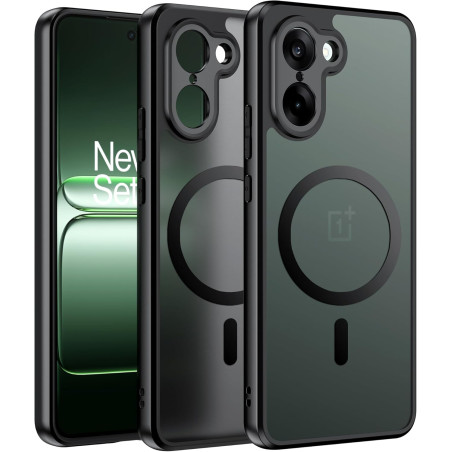 Effcotuo Magnétique Coque pour OnePlus Nord CE 5 /Nord CE5 5G Case avec MagSafe, Anti-Chute Silicone Souple + Acrylique Givré Co