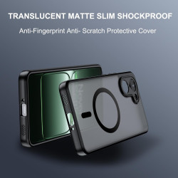 Effcotuo Magnétique Coque pour OnePlus Nord CE 5 /Nord CE5 5G Case avec MagSafe, Anti-Chute Silicone Souple + Acrylique Givré Co