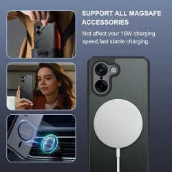 Effcotuo Magnétique Coque pour OnePlus Nord CE 5 /Nord CE5 5G Case avec MagSafe, Anti-Chute Silicone Souple + Acrylique Givré Co
