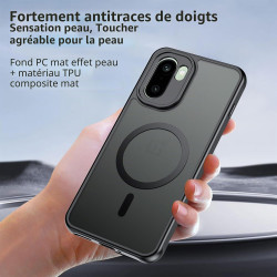 Effcotuo Magnétique Coque pour OnePlus 15R 5G Case avec MagSafe avec Verre Trempé Protection écran Anti-Chute Silicone Souple + 