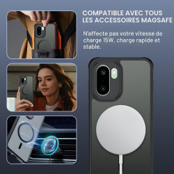 Effcotuo Magnétique Coque pour OnePlus 15R 5G Case avec MagSafe avec Verre Trempé Protection écran Anti-Chute Silicone Souple + 