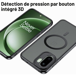 Effcotuo Magnétique Coque pour OnePlus 15R 5G Case avec MagSafe avec Verre Trempé Protection écran Anti-Chute Silicone Souple + 