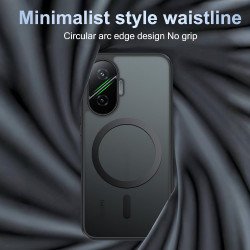 Effcotuo Magnétique Coque pour Xiaomi POCO F7 5G Case avec MagSafe, Anti-Chute Silicone Souple + Acrylique Givré Coque, Etui Tra
