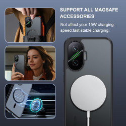 Effcotuo Magnétique Coque pour Xiaomi POCO F7 5G Case avec MagSafe, Anti-Chute Silicone Souple + Acrylique Givré Coque, Etui Tra