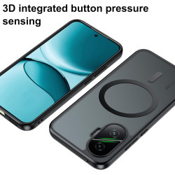 Effcotuo Magnétique Coque pour Xiaomi POCO F7 5G Case avec MagSafe, Anti-Chute Silicone Souple + Acrylique Givré Coque, Etui Tra