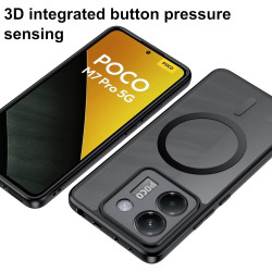 Effcotuo Magnétique Coque pour Xiaomi POCO M7 Pro 5G Case avec MagSafe, Anti-Chute Silicone Souple + Acrylique Givré Coque, Etui