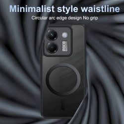 Effcotuo Magnétique Coque pour Xiaomi POCO M7 Pro 5G Case avec MagSafe, Anti-Chute Silicone Souple + Acrylique Givré Coque, Etui
