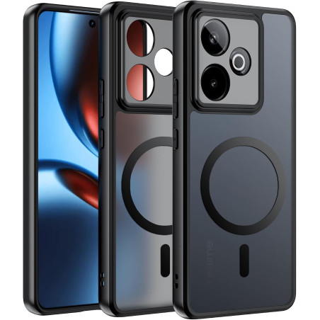 Effcotuo Magnétique Coque pour Realme GT 7/ GT 7T 5G Case avec MagSafe, Anti-Chute Silicone Souple + Acrylique Givré Coque, Etui