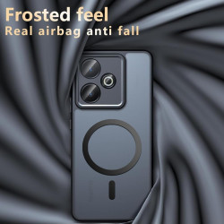 Effcotuo Magnétique Coque pour Realme GT 7/ GT 7T 5G Case avec MagSafe, Anti-Chute Silicone Souple + Acrylique Givré Coque, Etui